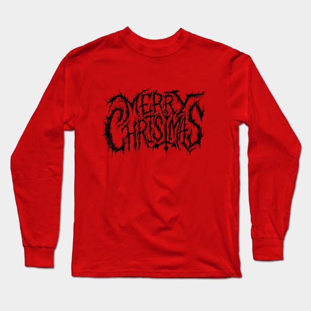 Death Metal Merry Christmas Long Sleeve T-Shirt by jasoncastillo